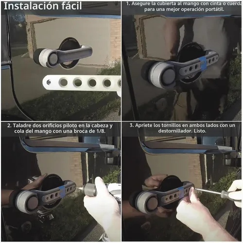 Vista 4 de Insertos de Cubierta de Manijas de Puerta Lateral Trim Compatible con Accesorios Jeep Wrangler JK JKU Liberty Sahara y Unlimited 2007-2018 Manijas