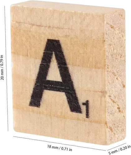 Vista 2 de 1200 azulejos de madera Scrabble con letras de madera, letras de Scrabble de madera, azulejos de letras para manualidades, decoración de bricolaje