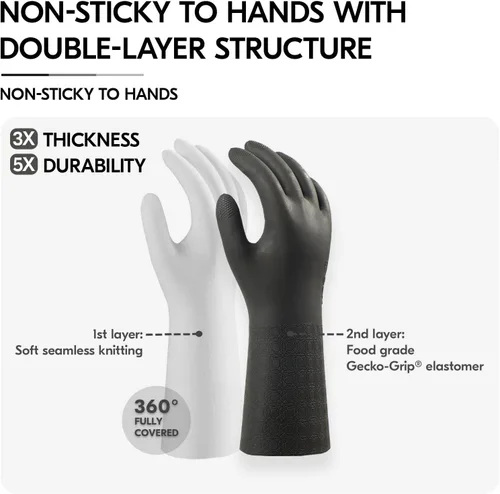 Vista 3 de Vgo... Men's Work Gloves,Abrasion & Tear Resistant,for Construction, Cement, Sewage, Drain Cleaning & Rough Tasks(TP1117)