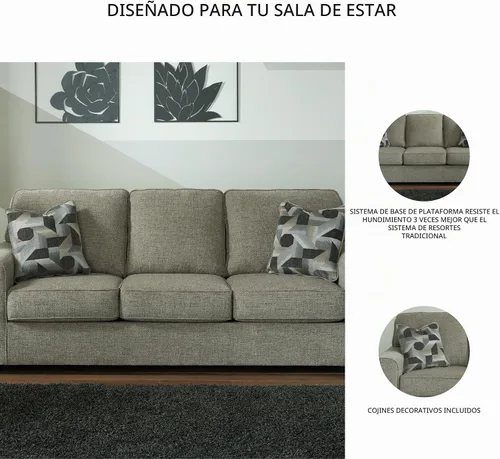 Vista 5 de Signature Design by Ashley Sofá Cascilla Casual, Gris Claro