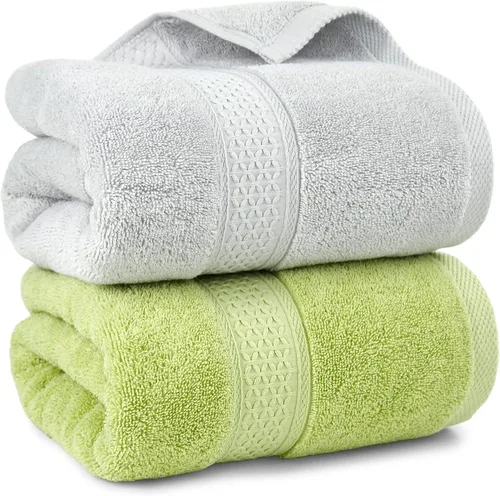 Vista 8 de Cleanbear Toallas de Baño Suaves Toallas de Ducha Juego de 2 con Colores Variados 100% Algodón Toallas de Baño para Hombres y Mujeres de Secado