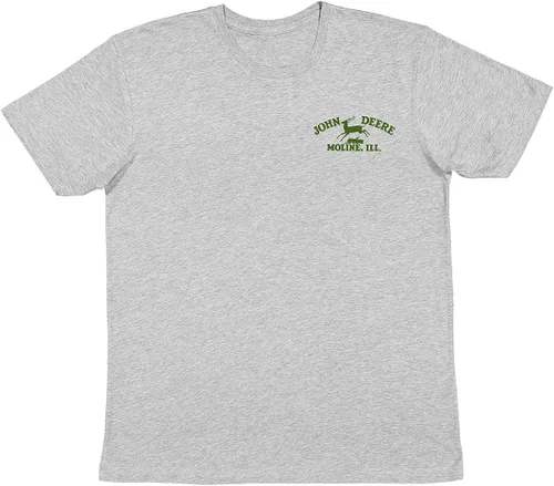 Vista 2 de John Deere Camiseta de manga corta gris jaspeado para hombre, Gris, 3XL