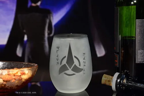 Vista 5 de STAR TREK Klingon Cheers - Copa de vino grabada sin tallo, con licencia oficial, calidad premium, cristalería artesanal, 15 onzas, regalo