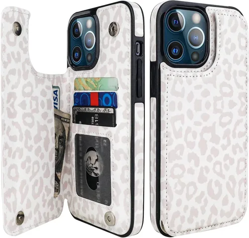 Vista 7 de HAOPINSH Funda tipo cartera con tarjetero para iPhone 14/13, diseño de Girasoles Bandera Americana