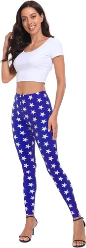 Vista 2 de HDE Leggings de entrenamiento con diseño de moda. Divertidos estampados impresos con gráficos de moda