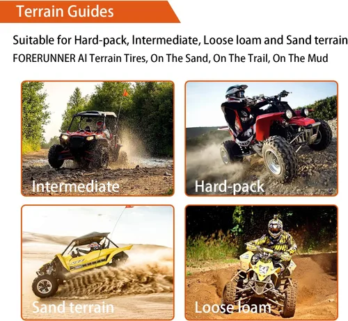 Vista 6 de FORERUNNER - Neumáticos ATV 25x8-12, todo terreno, 6PR 25x8x12, ATV, UTV, Trail Mud Sand Off-Road (paquete de 2, sin cámara) FORERUNNER 6PR