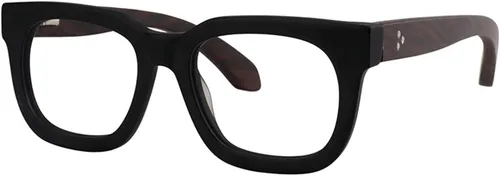 Vista 2 de Zeelool Retro Grueso Rectángulo Madera Brazo Gafas Marco para Hombres Sin Prescripción Lente Transparente Sam FP0432, Fp0432-01 Negro