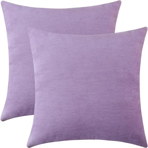 Vista 9 de Jeneoo Juego de 2 fundas de almohada decorativas de chenilla roja brillante para sofá, fundas de almohada cuadradas súper suaves estilo granja Rojo