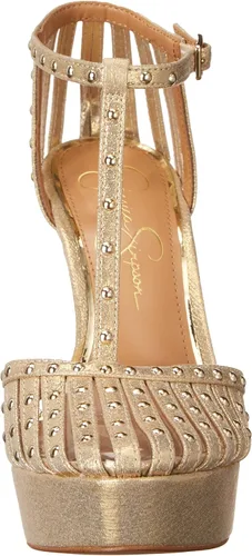 Vista 2 de Jessica Simpson Bakir NegroBlanco Correa De Tobillo Tacón De Aguja Rhinestone Bombas