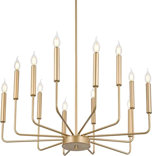 Vista 12 de WOKNOS Candelabros modernos negros de granja, 8 luces industriales de metal, lámparas colgantes clásicas para cocina, dormitorio, comedor, sala