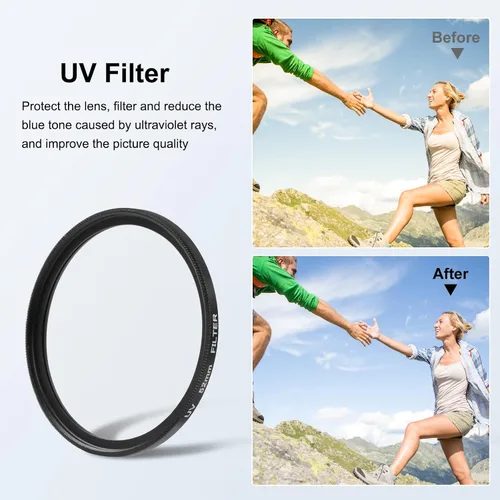 Vista 4 de PULUZ Anillo adaptador de filtro de lente UV de 2.047 in para GoPro HERO11 / Hero11 Mini / HERO10 / HERO9 adaptador de lente de cámara negro anillo