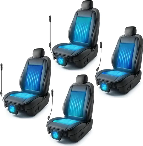 Vista 11 de ZONETECH Cojín de enfriamiento para asiento de auto 12V negro, temperatura ajustable, cómodo cubreasiento de auto