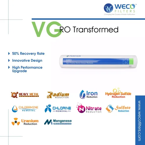 Vista 3 de WECO VGRO Sistema de filtración de agua potable de ósmosis inversa de alta eficiencia para debajo del fregadero de 36 galones por día con kit