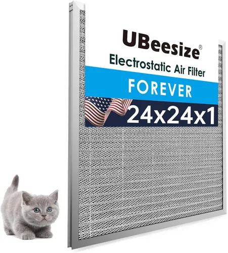 Vista 10 de UBeesize - Filtro de aire reutilizable de 20 x 20 x 1 pulgadas, lavable, MERV 8, permanente, electrostático, para aire acondicionado y HVAC