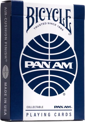 Vista 4 de Bicycle Pan Am Air - Juego de 2 cartas con lata de viaje, barajas de póquer premium para juegos de cartas, diseño clásico de Pan Am
