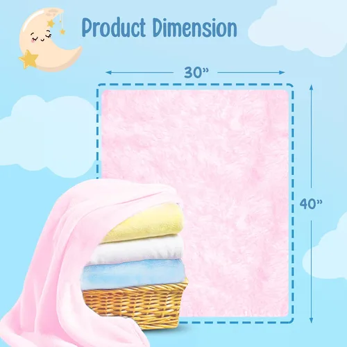 Vista 2 de Baby So... Suave y cálida – Mantas de felpa para bebé, azul, rosa, amarillo, blanco para niños, niñas, niños, recién nacidos, bebés, niños pequeños