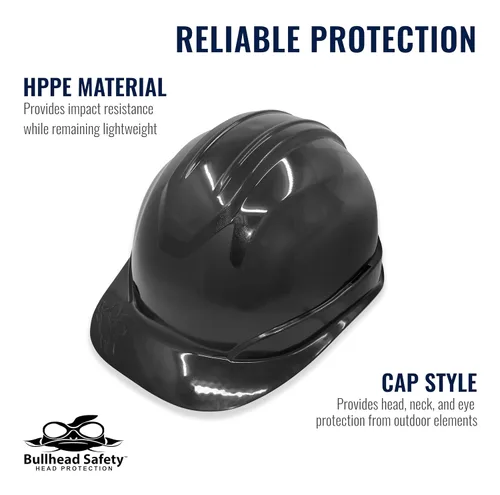 Vista 4 de Bullhead Safety - Casco con ventilación y suspensión de cuatro puntos con bloqueo deslizante