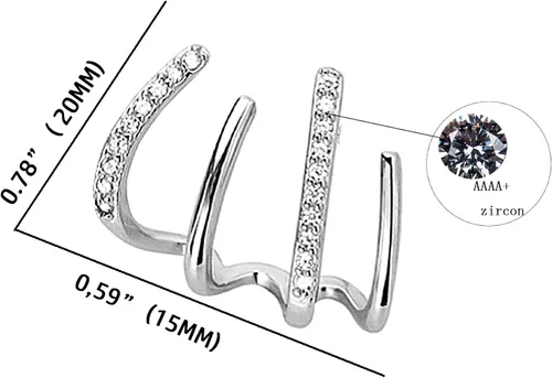 Vista 2 de Aretes de aro de oro de moda para mujer, chapados en oro de 14 quilates, aretes de plata de ley con circonitas cúbicas AAAA+, aretes de aro dobles