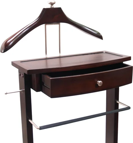 Vista 6 de Proman Products Kingston III VL36260 - Soporte de valet con cajón, colgador de contorno, barra para pantalones, ganchos para cinturón y corbata