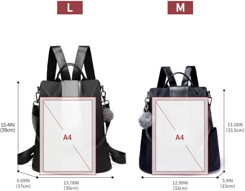 Vista 3 de Mochila impermeable liviana de nailon antirrobo para mujer, L
