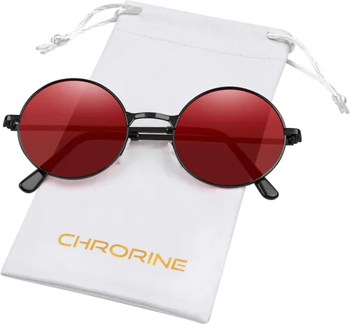 Vista 11 de CHRORINE Gafas de sol hippie redondas de los años 70, lentes retro para mujeres y hombres, accesorio de fiesta, festival, moda, gafas de sol vintage