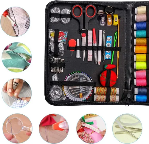 Vista 5 de Kit de máquina de coser de alta calidad, 183 piezas, 38 carretes de hilo XL, kits de costura grandes para adultos, estudiantes universitarios