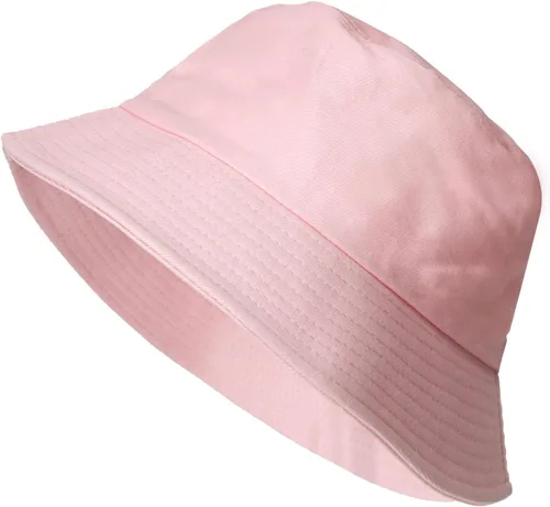 Vista 25 de PFFY Bucket Hat for Women Men Cotton Summer Sun Beach Fishing Cap Negro puro