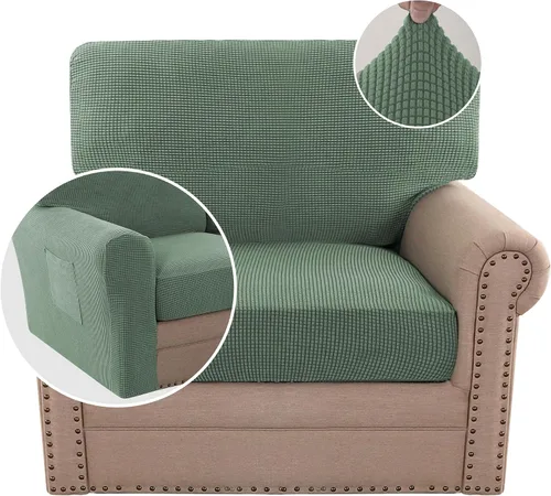 Vista 91 de H.VERSAILTEX Fundas elásticas para sillas de varias piezas, fundas para cojines ajustables para asiento y respaldo