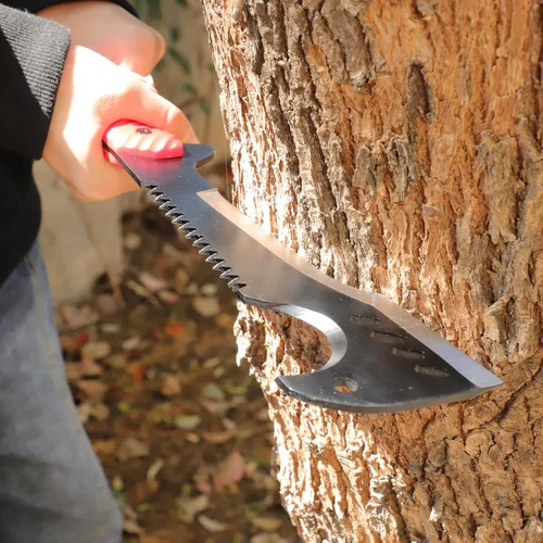 Vista 5 de Delacour - Machete de hacha multiusos con funda de nailon - Machete de supervivencia ideal para camping, pesca, caza, bushcraft - Hacha de cepillo