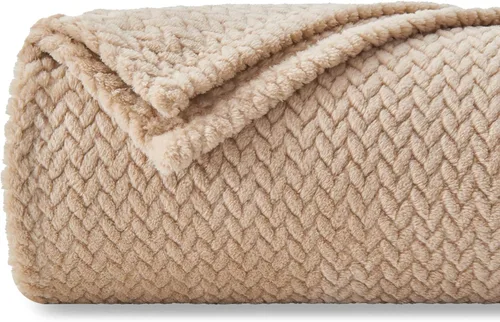 Vista 40 de NEWCOSPLAY Manta de Tiro Súper Suave Aqua Franela Sedosa Premium Fleece con Patrón de Hojas Ligera Manta de Cama para Uso en Todas las Estaciones