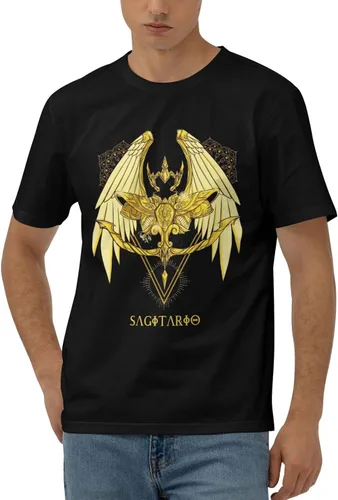 Vista 2 de KGDHjuei Camiseta de algodón de manga corta para hombre, camiseta de Sagitario de manga corta con cuello redondo y manga corta.