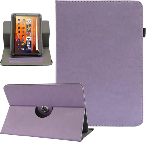 Vista 12 de Funda universal para tablet Android de 10 y 10.1 pulgadas, Dluggs de piel sintética con rotación de 360 grados, soporte multiángulo