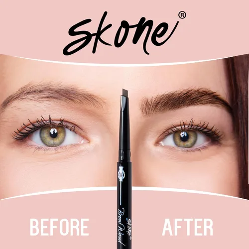 Vista 7 de Skone Cosmetics The Original Brow Wand - Lápiz de cejas con cepillo, retráctil de doble cara, impermeable, de larga duración, lápices de cejas
