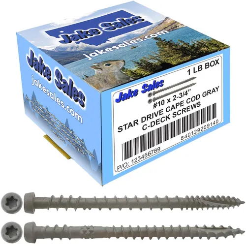 Vista 9 de Tornillo de madera compuesto gris castillo de 2-3/4 pulgadas, cabeza de accionamiento Torx/Star Drive Head - Recubierto Exterior - Compatible