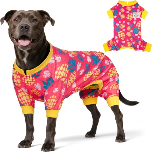 Vista 10 de KYEESE Pijamas para perros, pijamas ligeras para perros pequeños, pijamas de malla transpirable para perros, ropa de una sola pieza suave, cómoda