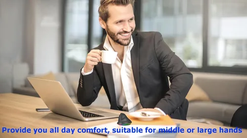 Vista 6 de Ratón inalámbrico Bluetooth recargable de modo dual ergonómico vertical grande túnel carpiano Ergo óptico de viaje inalámbrico para PC, portátil