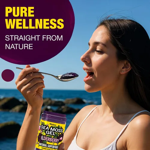 Vista 7 de Biolore Gel de Musgo Marino – Saúco, Hecho en EE.UU., Sin Azúcar Añadido, Rico en Vitaminas y Minerales, Superalimento Vegano, Mermelada y Untable