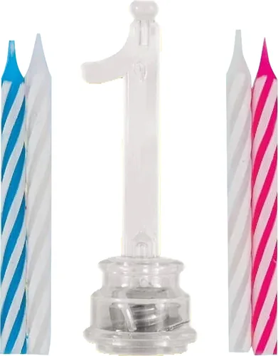 Vista 9 de Juego de velas y número iluminado multicolor para torta de cumpleaños, 5 unidades, 0, Multicolor
