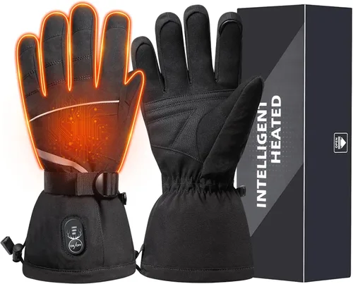 Vista 8 de Guantes calefactables eléctricos recargables – Guantes térmicos con batería de 7.4 V para hombres y mujeres, motocicleta, ciclismo, equitación