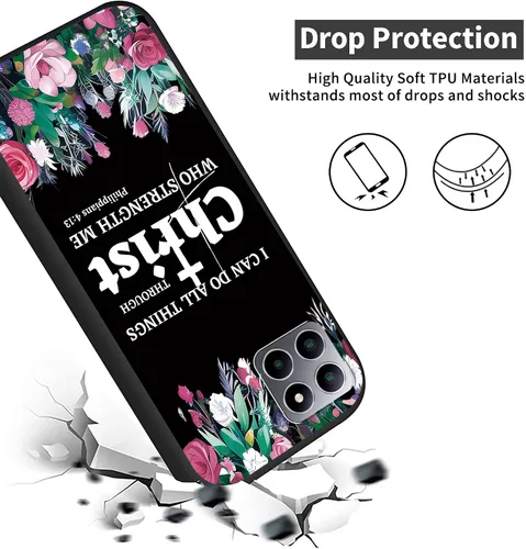 Vista 6 de Para Boost Mobile Celero 0.18 oz Plus Funda de teléfono 7" diseño de la Biblia a prueba de golpes delgado ligero para Celero 0.18 oz Plus Funda TPU