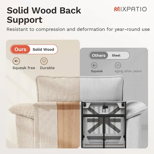 Vista 6 de Sofá Seccional Modular Individual de 53.5", Sillón de Pana Suave y Afelpada con Asiento Profundo Cómodo y Brazos Removibles para Sala de Estar