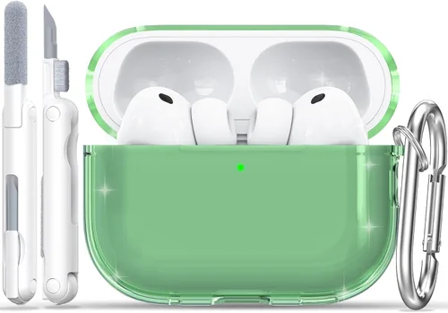Vista 62 de RFUNGUANGO AirPods Pro Funda Transparente TPU Suave Transparente Blanco