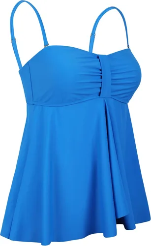 Vista 2 de Hilor Flyaway Tankini Top Bandeau - Traje de baño fluido con control de abdomen para mujer