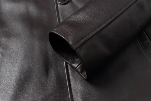 Vista 7 de REED EST. 1950 - Chaqueta de piel de cordero auténtica con cuatro botones
