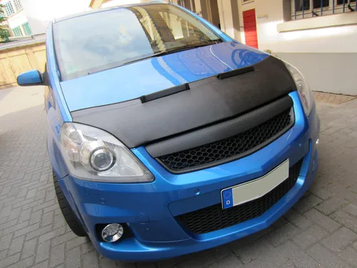 Vista 2 de AB-00853c Brasier con capucha de aspecto de fibra de carbono compatible con Opel Zafira C Tourer 2011-2019 con máscara de nariz frontal