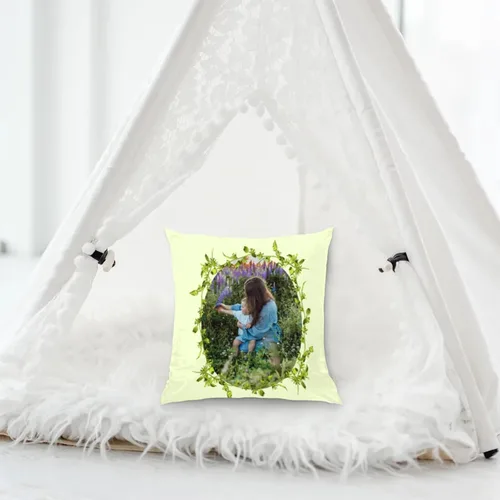Vista 5 de Funda de almohada personalizada para mamá, funda de almohada cuadrada para el día de la madre, decoración de 16 pulgadas, vegetación