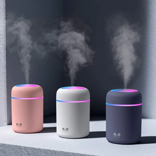 Vista 5 de Mini humidificador colorido y fresco, difusor de aceite esencial aroma, humidificador USB de niebla fría, 2 modos de niebla ajustables, súper