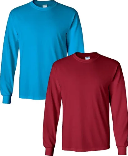 Vista 156 de Gildan Camiseta de manga larga de algodón ultra para adulto, estilo G2400, paquete múltiple Militar + ceniza.