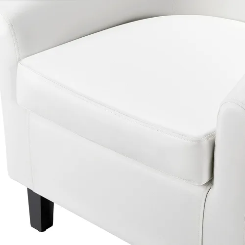 Vista 8 de Yaheetech Silla decorativa de piel sintética con acolchado suave, juego