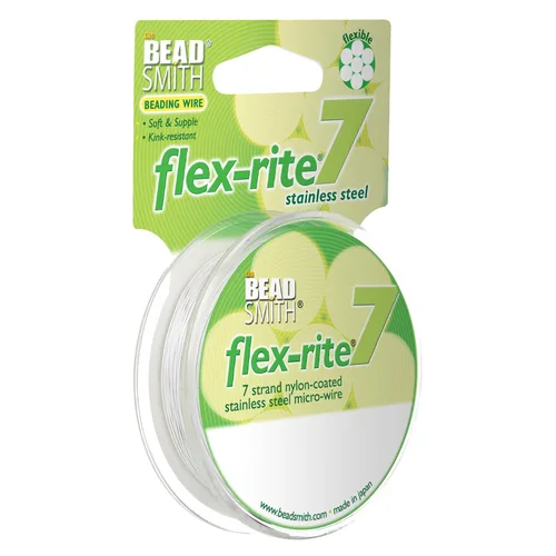 Vista 36 de The Beadsmith Flex-Rite - Alambre de acero inoxidable recubierto de nailon Transparente: 30 pies